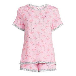 NWT Secret Treasures Pajamas PJ Short Set Pink Flamingos Women's Plus 3X 22/24
